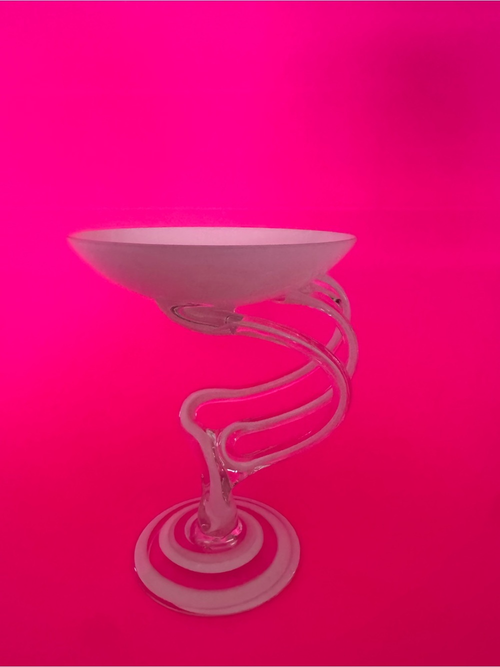 DESIGNER ART GLASS Josefina Krosno jellyfish Art Glass Poland Pedestal Compote